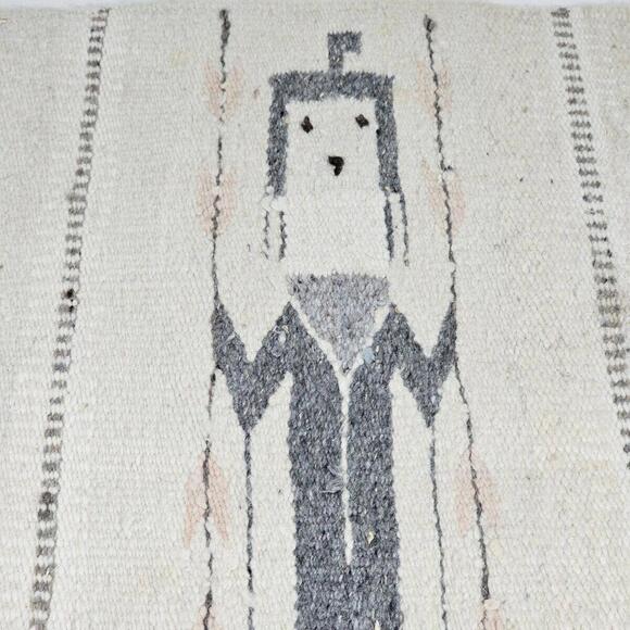 Vintage Native American Navajo Handwoven Wool Yei Tapestry Corn Maiden 27"x15" - Picture 9 of 15